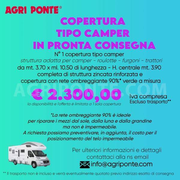 Copertura tipo camper in pronta consegna!